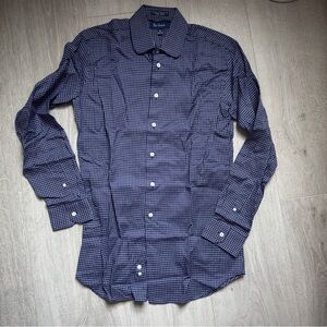 Paul Fredrick Blue Casual Button Down Shirt
